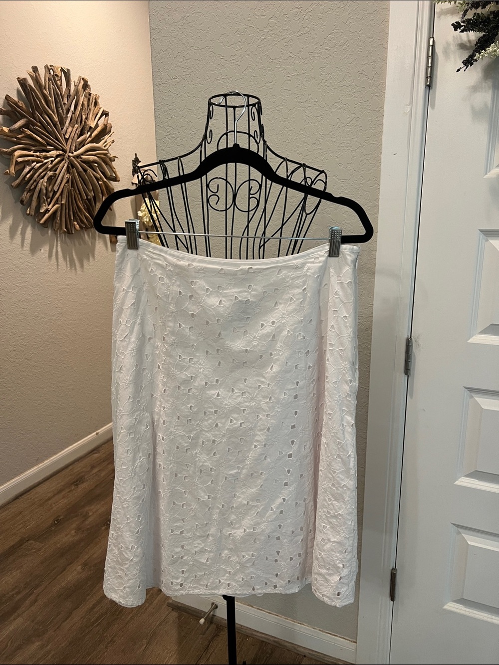 Emma James White Eyelet Midi Skirt